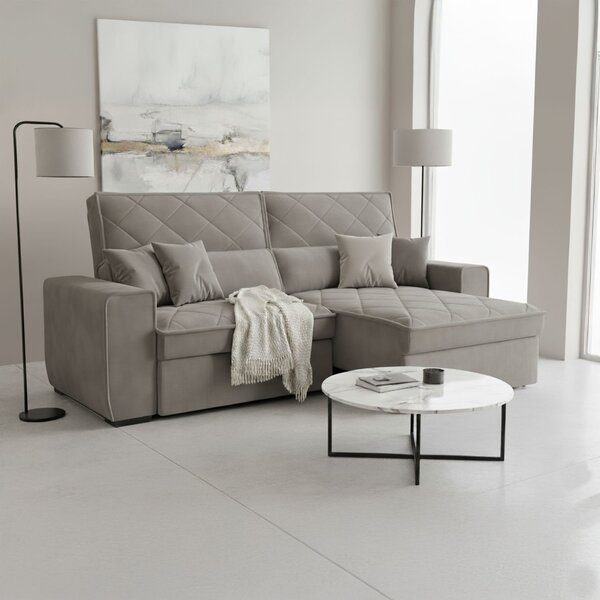 Sofá 4 Lugares Retrátil E Reclinável 250cm Viena Cinza