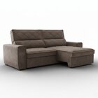 Sofá 4 Lugares Retrátil E Reclinável 250cm Viena Marrom