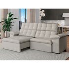 Sofá 4 Lugares Retrátil E Reclinável 270cm Denver Bege