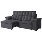 Sofá 4 Lugares Retrátil E Reclinável 270cm Denver Grafite