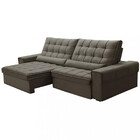 Sofá 4 Lugares Retrátil E Reclinável 290cm Bipartido Veludo A