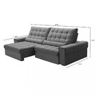 Sofá 4 Lugares Retrátil E Reclinável 290cm Bipartido Veludo A