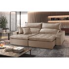 Sofá 4 Lugares Retrátil E Reclinável Bella Veludo Bege