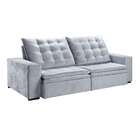 Sofá 4 Lugares Retrátil E Reclinável Boa Vista Veludo Cinza