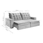 Sofá 4 Lugares Retrátil E Reclinável Boa Vista Veludo Cinza