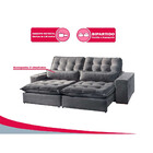 Sofá 4 Lugares Retrátil E Reclinável Bruna 2.50m Suede Móveis