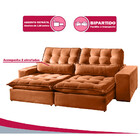 Sofá 4 Lugares Retrátil E Reclinável Bruna 2.50m Veludo Terra