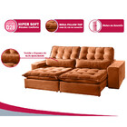 Sofá 4 Lugares Retrátil E Reclinável Bruna 2.50m Veludo Terra