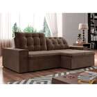 Sofá 4 Lugares Retrátil E Reclinável Denver Veludo Marrom