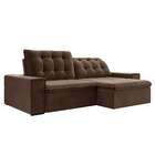 Sofá 4 Lugares Retrátil E Reclinável Denver Veludo Marrom