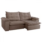Sofá 4 Lugares Retrátil E Reclinável Espanha 250cm Bege Escur