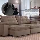 Sofá 4 Lugares Retrátil E Reclinável Espanha 250cm Bege Escur