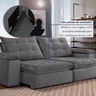 Sofá 4 Lugares Retrátil E Reclinável Espanha 250cm Cinza - Ce