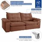 Sofá 4 Lugares Retrátil E Reclinável Espanha 250cm Ferrugem -