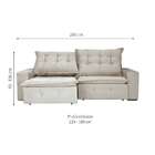 Sofá 4 Lugares Retrátil E Reclinável França Suede Bege