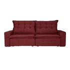 Sofá 4 Lugares Retrátil E Reclinável França Suede Bordô