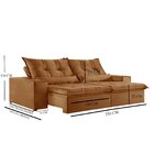 Sofá 4 Lugares Retrátil E Reclinável Galícia Veludo Com Molas