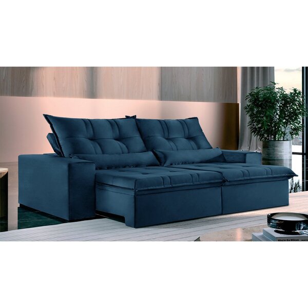 Sofá 4 Lugares Retrátil E Reclinável Galícia Veludo Com Molas