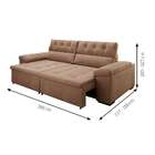 Sofá 4 Lugares Retrátil E Reclinável Herzog Veludo Bege 260 Cm