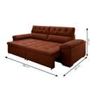 Sofá 4 Lugares Retrátil E Reclinável Herzog Veludo Marrom 260