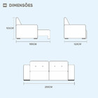 Sofá 4 Lugares Retrátil E Reclinável Luna 2.50m Veludo Cinza