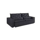 Sofá 4 Lugares Retrátil E Reclinável Macaé Veludo Preto 250 Cm