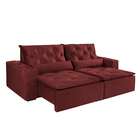 Sofá 4 Lugares Retrátil E Reclinável Macaé Veludo Vermelho 25