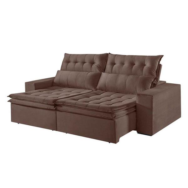 Sofá 4 Lugares Retrátil E Reclinável Martins M-118 Veludo Mar