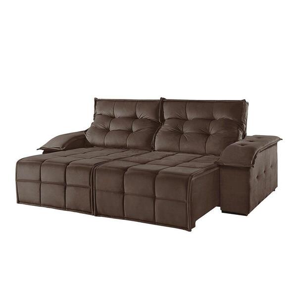 Sofá 4 Lugares Retrátil E Reclinável Martins M-122 Veludo Mar