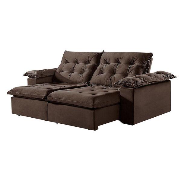 Sofá 4 Lugares Retrátil E Reclinável Martins M-147 Veludo Mar