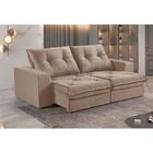 Sofá 4 Lugares Retrátil E Reclinável Martins M-163 Veludo Bege