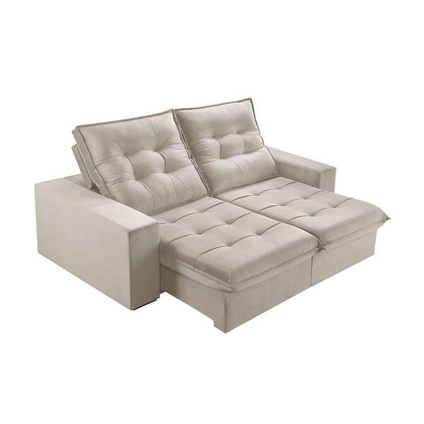 Sofá 4 Lugares Retrátil E Reclinável Martins M-165 Veludo Cre