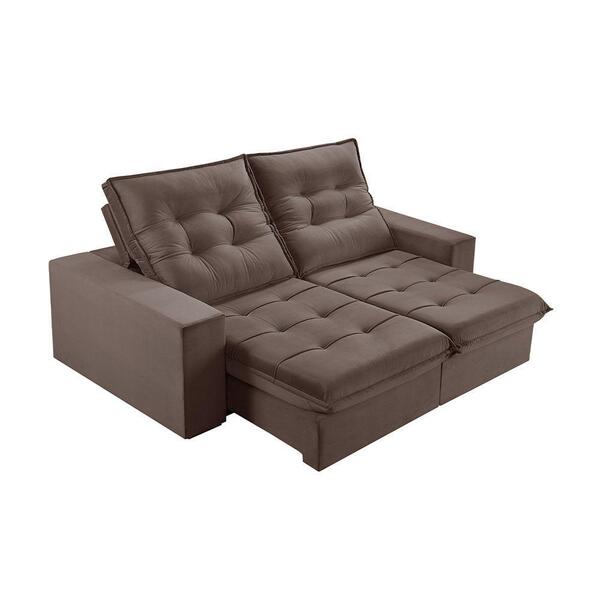 Sofá 4 Lugares Retrátil E Reclinável Martins M-165 Veludo Mar