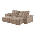 Sofá 4 Lugares Retrátil E Reclinável Martins M-170 Veludo Bege