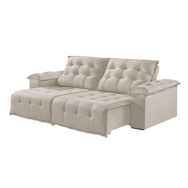 Sofá 4 Lugares Retrátil E Reclinável Martins M-170 Veludo Cre