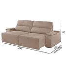 Sofá 4 Lugares Retrátil E Reclinável Martins M-180 Veludo Bege
