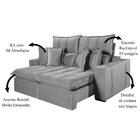 Sofá 4 Lugares Retrátil E Reclinável México Veludo Com Molas