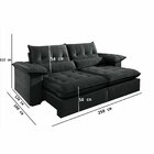 Sofá 4 Lugares Retrátil E Reclinável Mônaco Veludo Com Molas