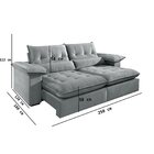 Sofá 4 Lugares Retrátil E Reclinável Mônaco Veludo Com Molas