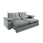 Sofá 4 Lugares Retrátil E Reclinável Mônaco Veludo Com Molas