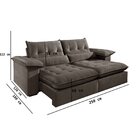 Sofá 4 Lugares Retrátil E Reclinável Mônaco Veludo Com Molas