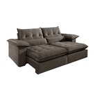 Sofá 4 Lugares Retrátil E Reclinável Mônaco Veludo Com Molas