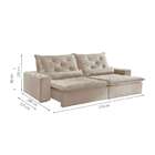 Sofá 4 Lugares Retrátil E Reclinável Nápoles Malha Bege