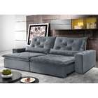 Sofá 4 Lugares Retrátil E Reclinável Nápoles Malha Cinza