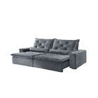 Sofá 4 Lugares Retrátil E Reclinável Nápoles Malha Cinza