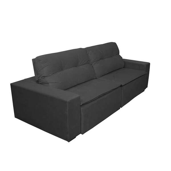 sofa 4 lugares retratil e reclinavel niteroi veludo cinza