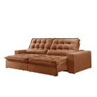 Sofá 4 Lugares Retrátil E Reclinável Orion 2.50m Veludo Terra