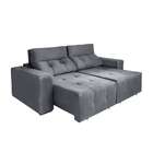 Sofá 4 Lugares Retrátil E Reclinável Roma Suede Cinza