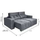 Sofá 4 Lugares Retrátil E Reclinável Roma Suede Cinza