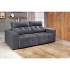 Sofá 4 Lugares Retrátil E Reclinável Roma Suede Cinza